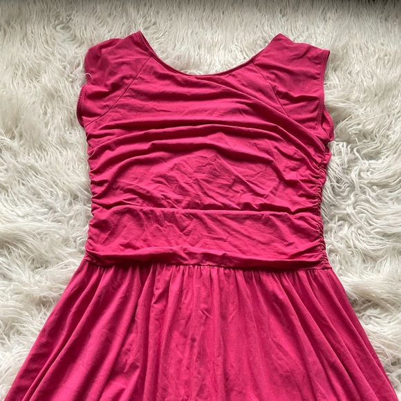Garnet Hill Piazza Rose Pink Jersey Ruffle Dress - Picture 9 of 10